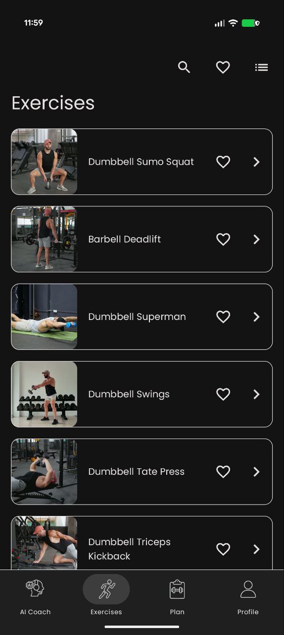Workout Library Feature