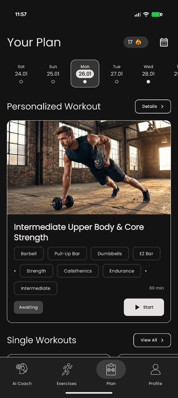 Fitenics App Screenshot